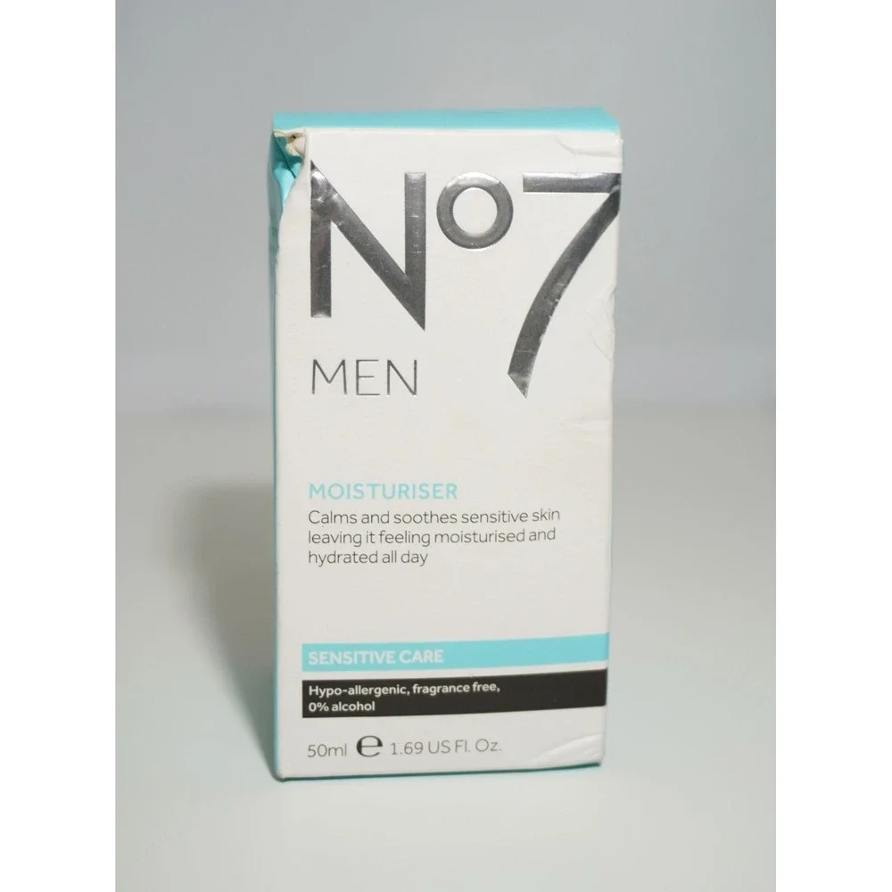 No7 Men's Sensitive Skin Daily Moisturizer Fragrance Free Hypo Allergenic 1.7 oz